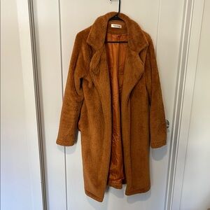 Women's Tan Faux Fur Coat